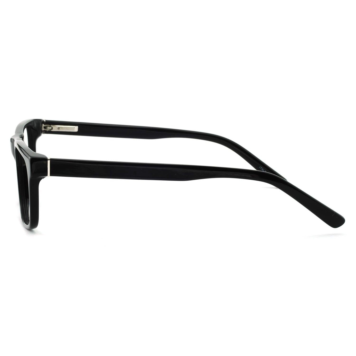 Men Fashion Black Rectangle Eyewear Frame With Prescription Clear Lens - Occichiari 