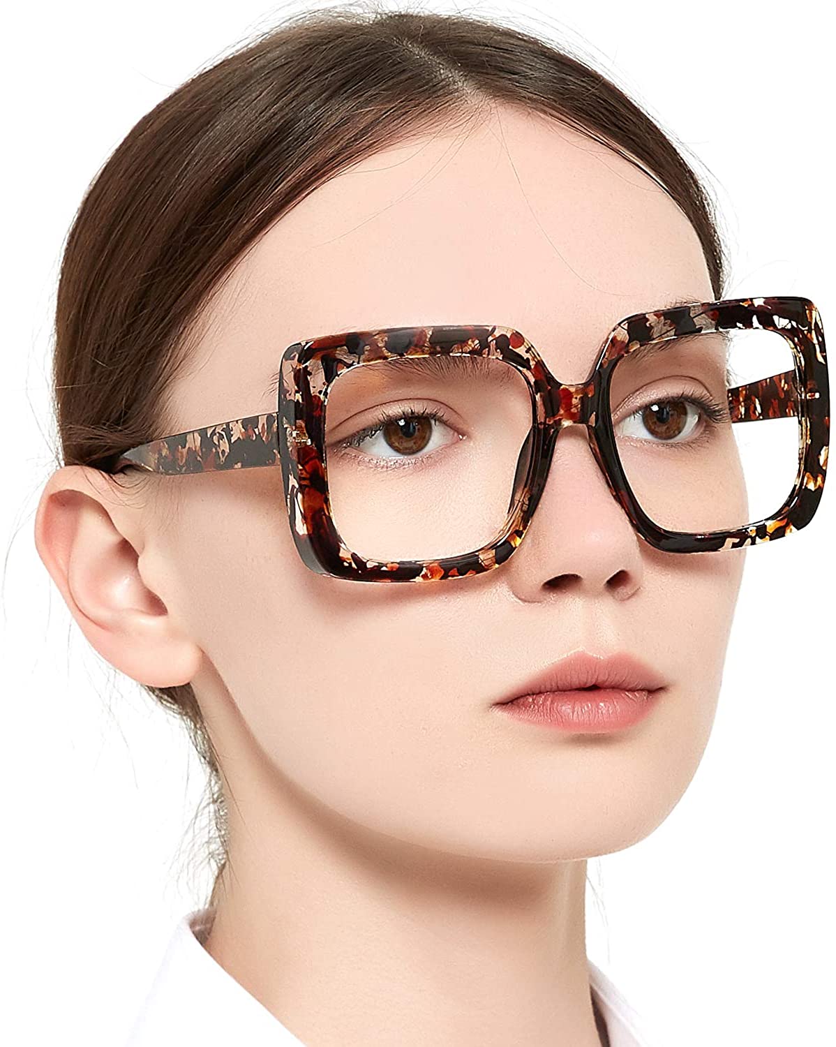 OCCI Chiari Bifocal Sunglasses Reading Glasses for Women Large Reader 1.0 1.5 2.0 2.5 3.0 3.5 UV400 Blue Light Filter, Demi / 1.0