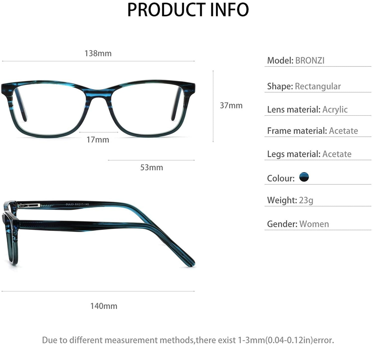 Blue Light Blocking Eyeglasses  Frame Computer Glasses Optical Clear Eyewear - Occichiari 