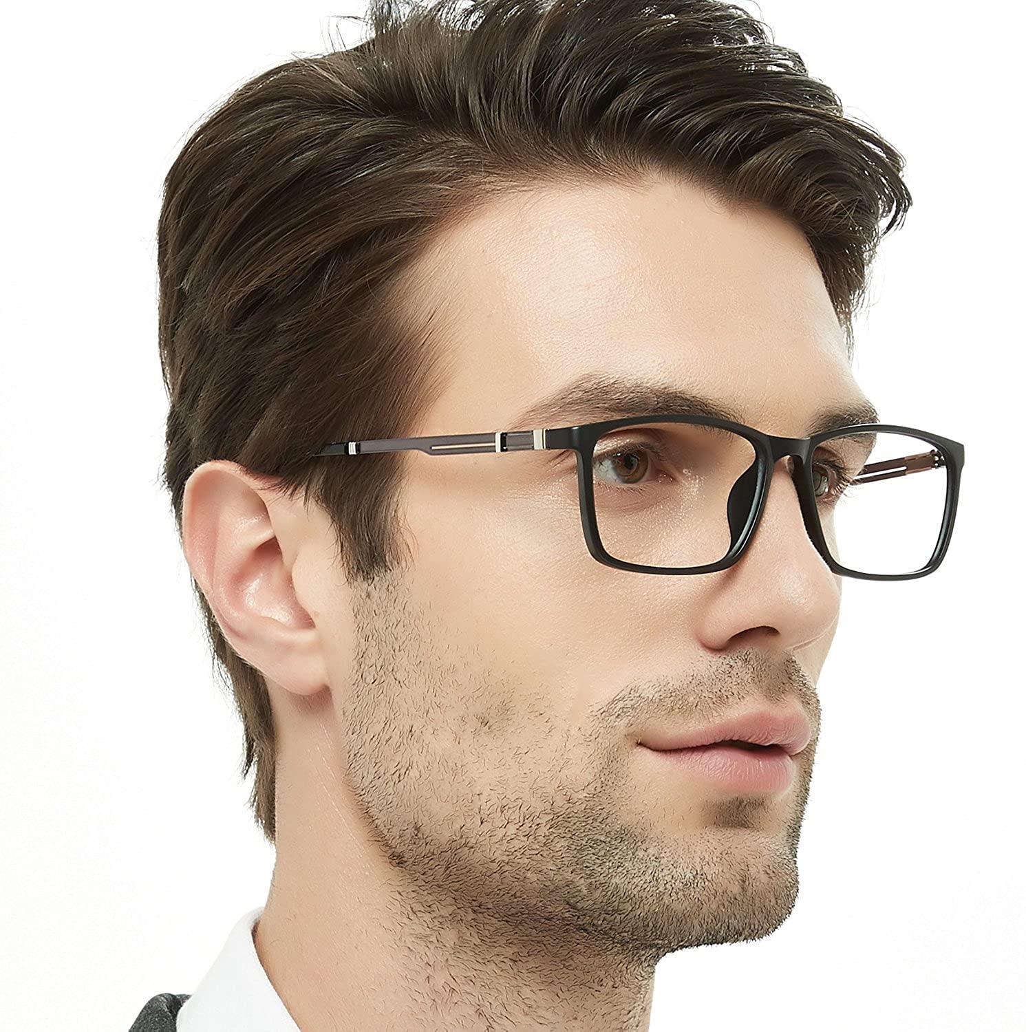 Men s Eyewear Frames Large Rectangular Eyeglasses Fashion Clear Glasses