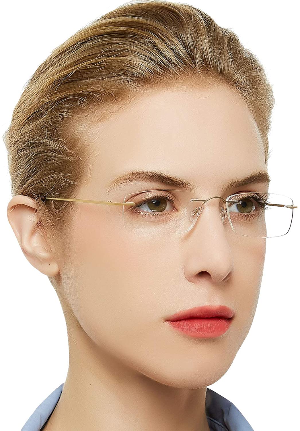 Reading Glasses For Women Men Styish Reader with Titanium Rime Frame Lightweight