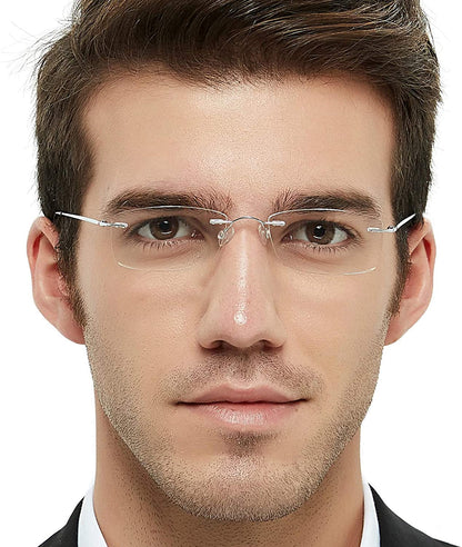 Reading Glasses For Women Men Styish Reader with Titanium Rime Frame Lightweight