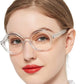 Blue Light Reading Glasses Sturdy Readers for Women nerd Round Frame - Occichiari 