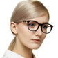 Women Rectangular Acetate Optical Frame Black Fashion